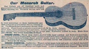 Monarch Guitar aus einem alten Katalog